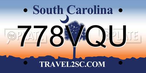 778VQU South Carolina License Plate