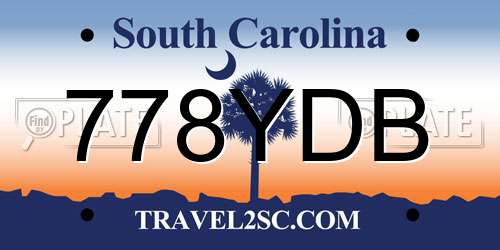 778YDB South Carolina License Plate