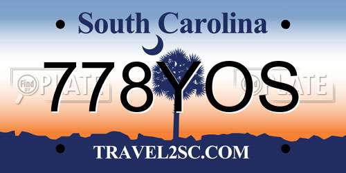 778YOS South Carolina License Plate