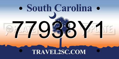 77938Y1 South Carolina License Plate