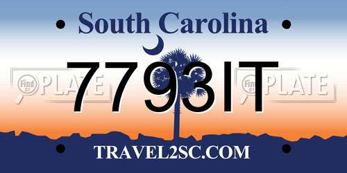 7793IT South Carolina License Plate