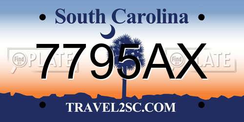 7795AX South Carolina License Plate