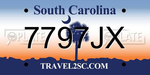 7797JX South Carolina License Plate