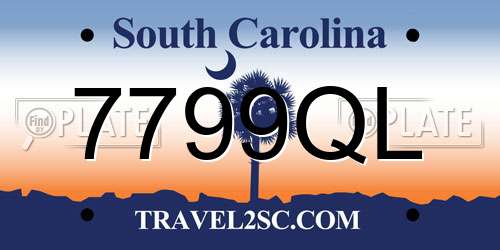 7799QL South Carolina License Plate