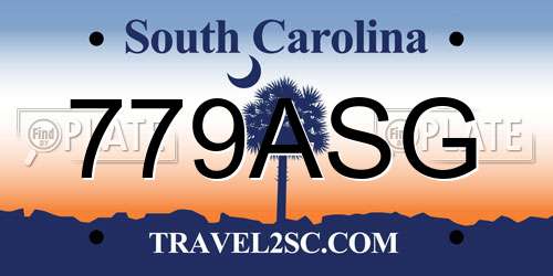 779ASG South Carolina License Plate