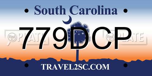 779DCP South Carolina License Plate