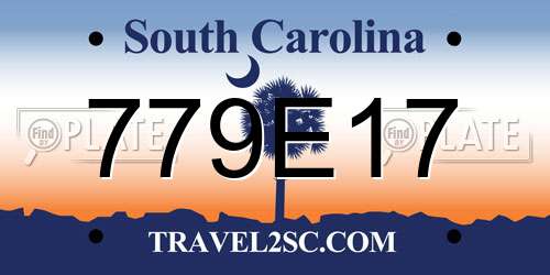 779E17 South Carolina License Plate