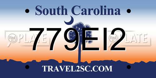 779EI2 South Carolina License Plate