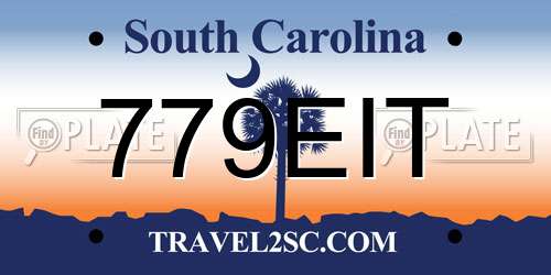 779EIT South Carolina License Plate