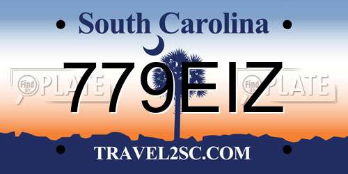 779EIZ South Carolina License Plate