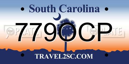 779OCP South Carolina License Plate
