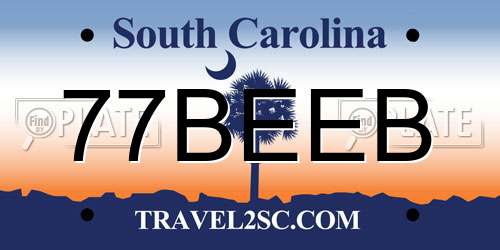 77BEEB South Carolina License Plate