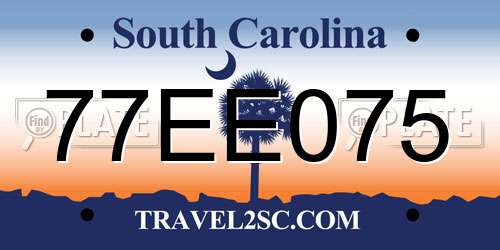 77EE075 South Carolina License Plate