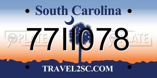 77II078 South Carolina License Plate