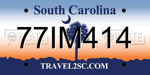 77IM414 South Carolina License Plate