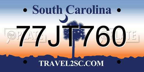 77JT760 South Carolina License Plate