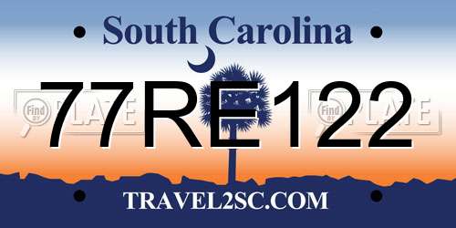 77RE122 South Carolina License Plate