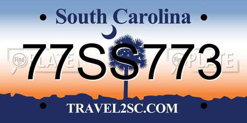 77SS773 South Carolina License Plate
