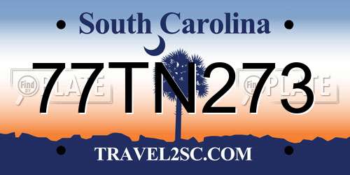 77TN273 South Carolina License Plate