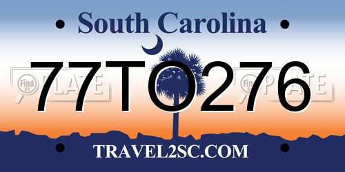 77TO276 South Carolina License Plate