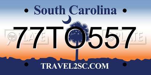 77TO557 South Carolina License Plate