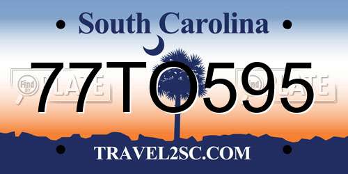 77TO595 South Carolina License Plate