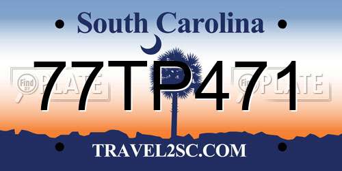 77TP471 South Carolina License Plate
