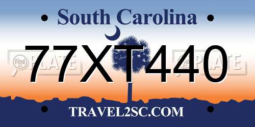 77XT440 South Carolina License Plate