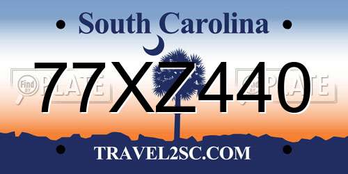77XZ440 South Carolina License Plate