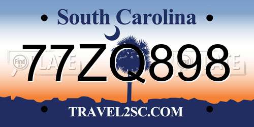 77ZQ898 South Carolina License Plate