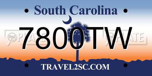 7800TW South Carolina License Plate