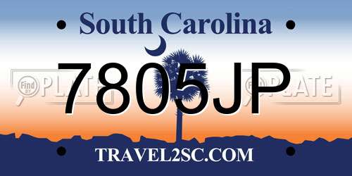 7805JP South Carolina License Plate