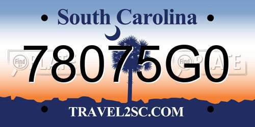 78075G0 South Carolina License Plate