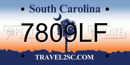 7809LF South Carolina License Plate