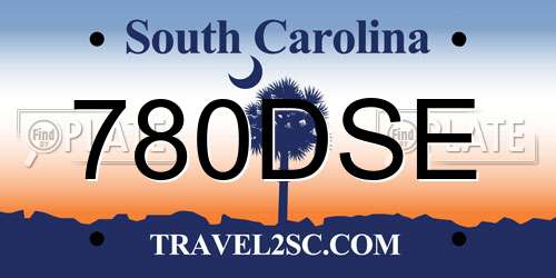 780DSE South Carolina License Plate
