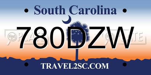 780DZW South Carolina License Plate