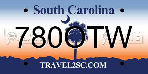 780OTW South Carolina License Plate