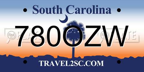 780OZW South Carolina License Plate