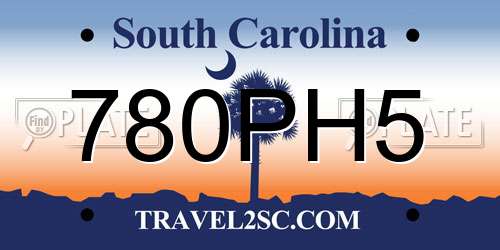 780PH5 South Carolina License Plate