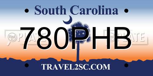 780PHB South Carolina License Plate