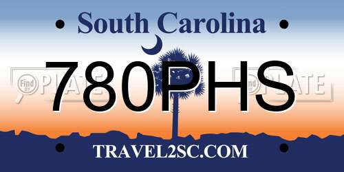 780PHS South Carolina License Plate