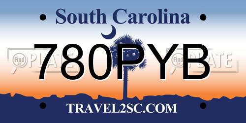 780PYB South Carolina License Plate