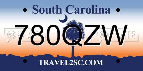 780QZW South Carolina License Plate