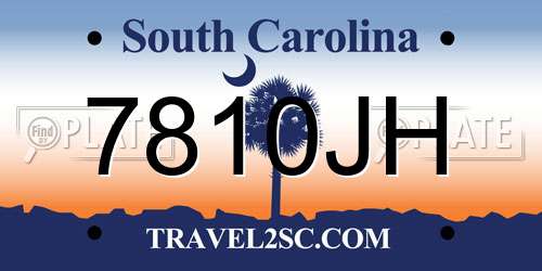 7810JH South Carolina License Plate