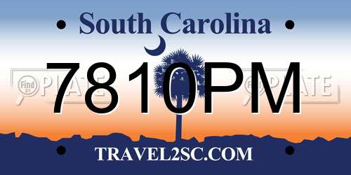 7810PM South Carolina License Plate