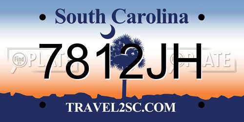 7812JH South Carolina License Plate