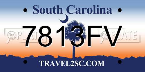 7813FV South Carolina License Plate
