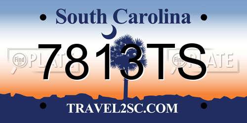 7813TS South Carolina License Plate