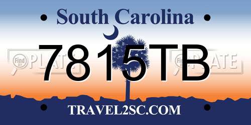 7815TB South Carolina License Plate