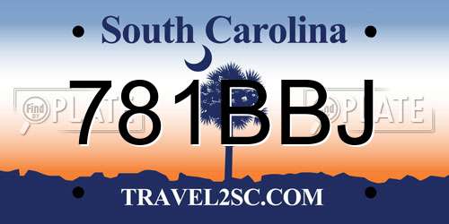 781BBJ South Carolina License Plate